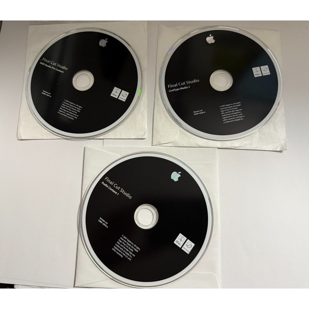 Apple - Final Cut Studio Audio Livetype 2.0 DVD Pro Content Discs Year 2007